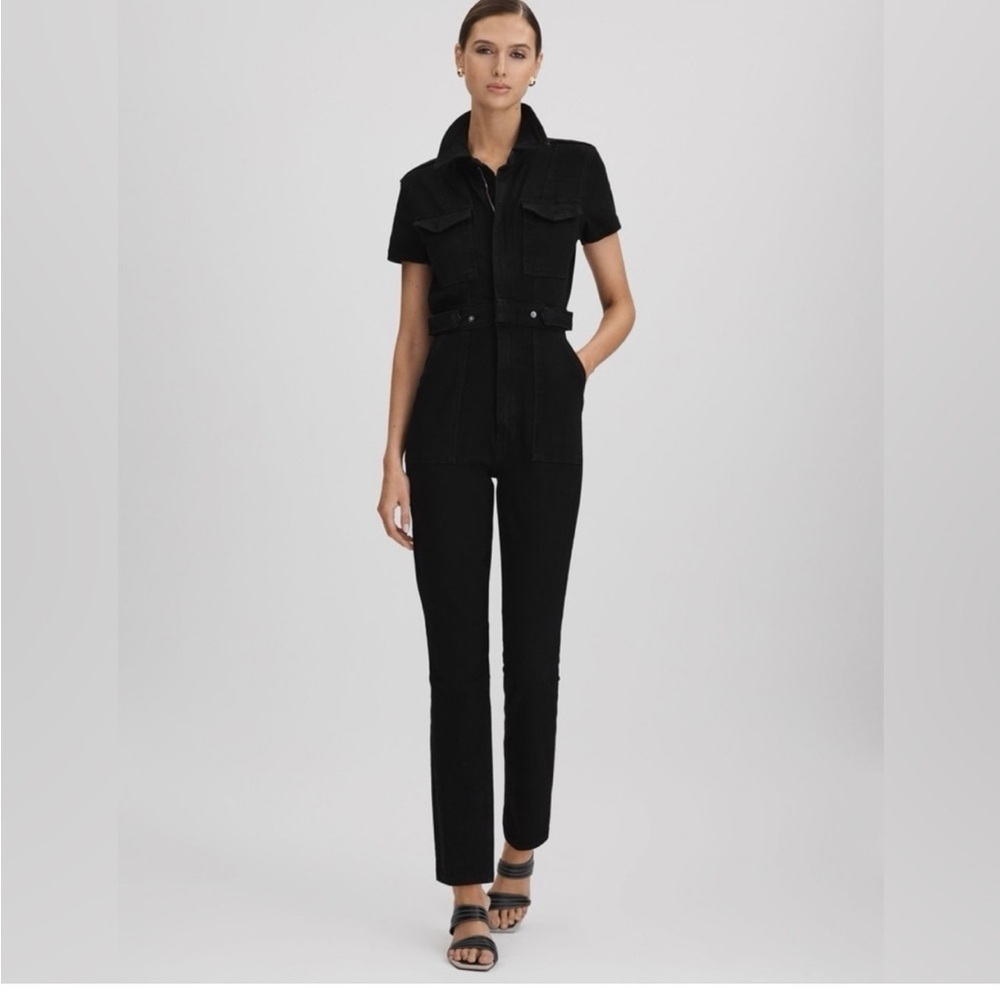Good American Black Short-Sleeve Utility Jumpsuit BNWT Medium